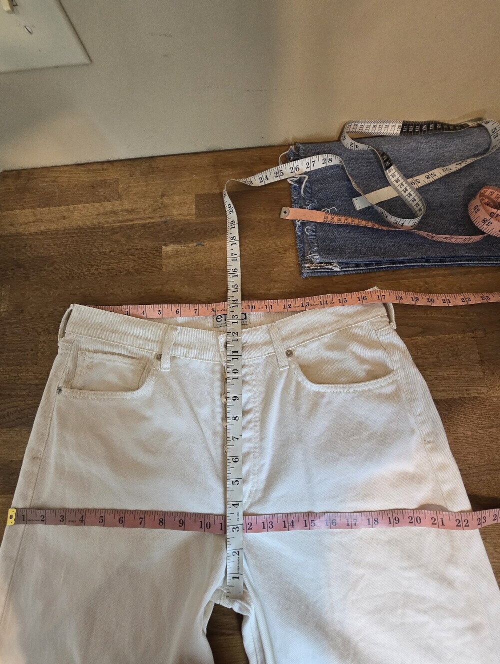 ÉTICA Stanton Relaxed Wide Leg Jeans 31 Natural White Organic Cotton Tall - Picture 11 of 15